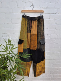 Mixed Patchwork Cargo Trousers