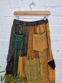 Mixed Patchwork Cargo Trousers