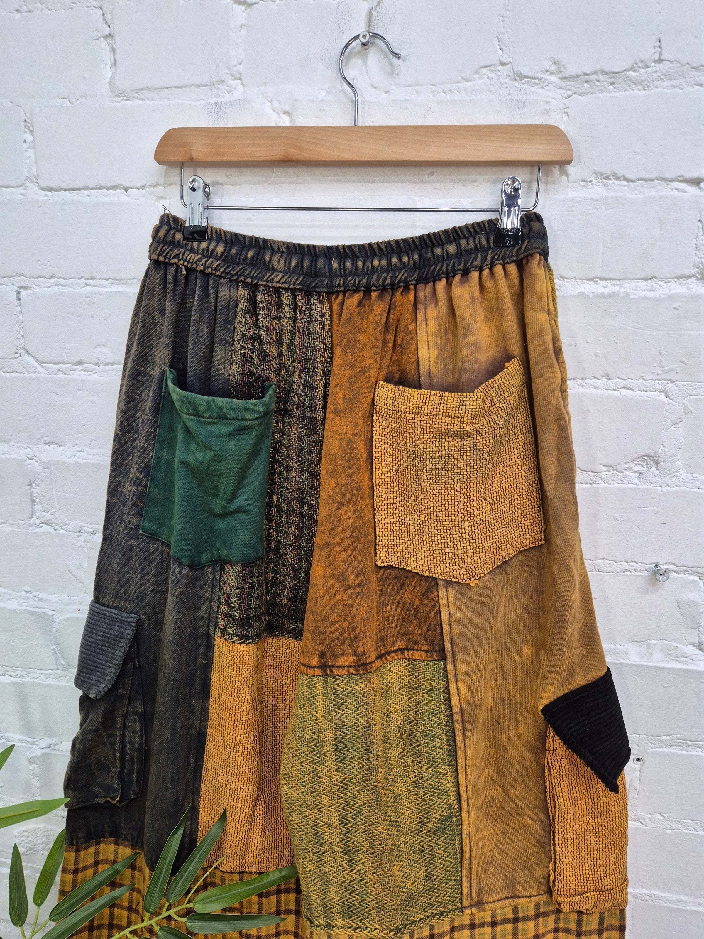 Mixed Patchwork Cargo Trousers
