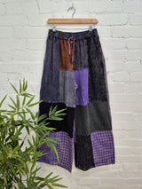 Mixed Patchwork Wide Leg Trousers
