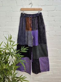 Mixed Patchwork Wide Leg Trousers