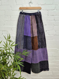Mixed Patchwork Wide Leg Trousers