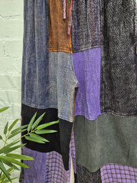 Mixed Patchwork Wide Leg Trousers