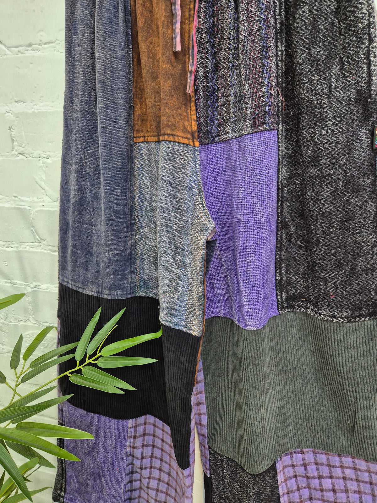 Mixed Patchwork Wide Leg Trousers