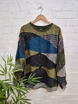 Mixed Patchwork Oversized Jumper