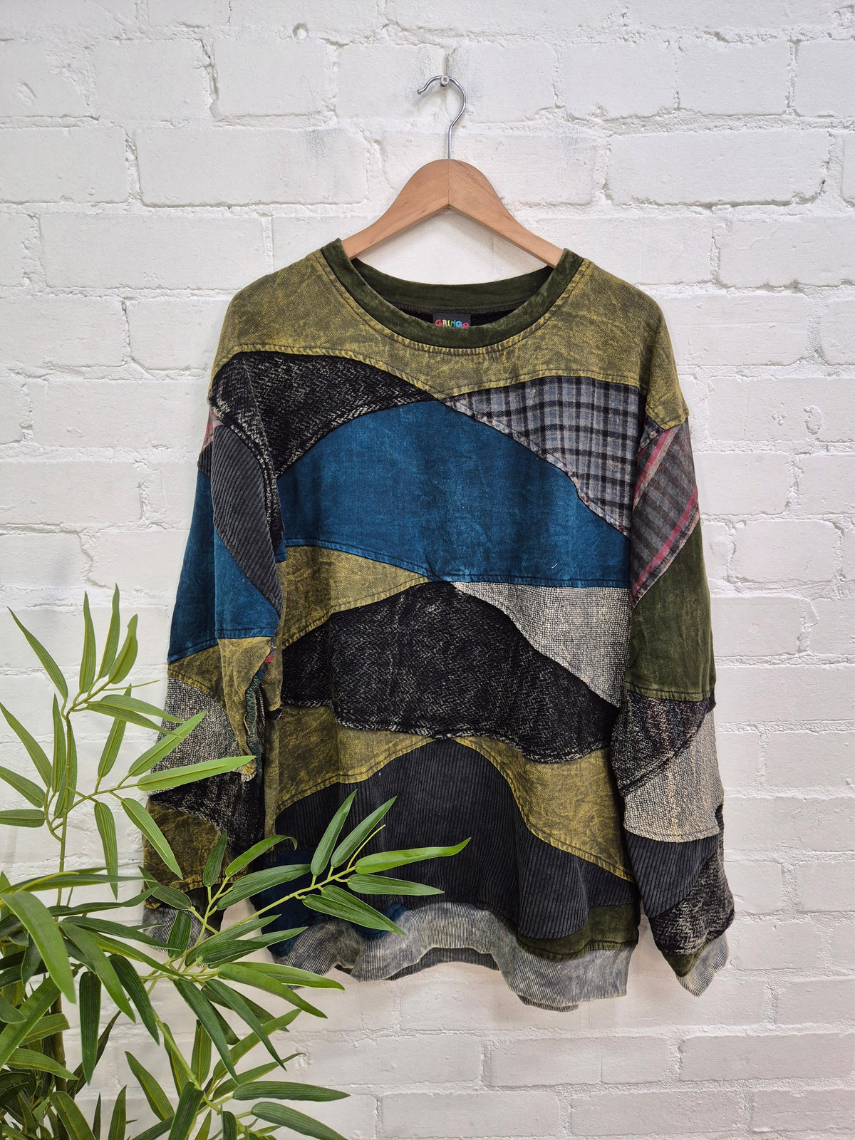 Mixed Patchwork Oversized Jumper