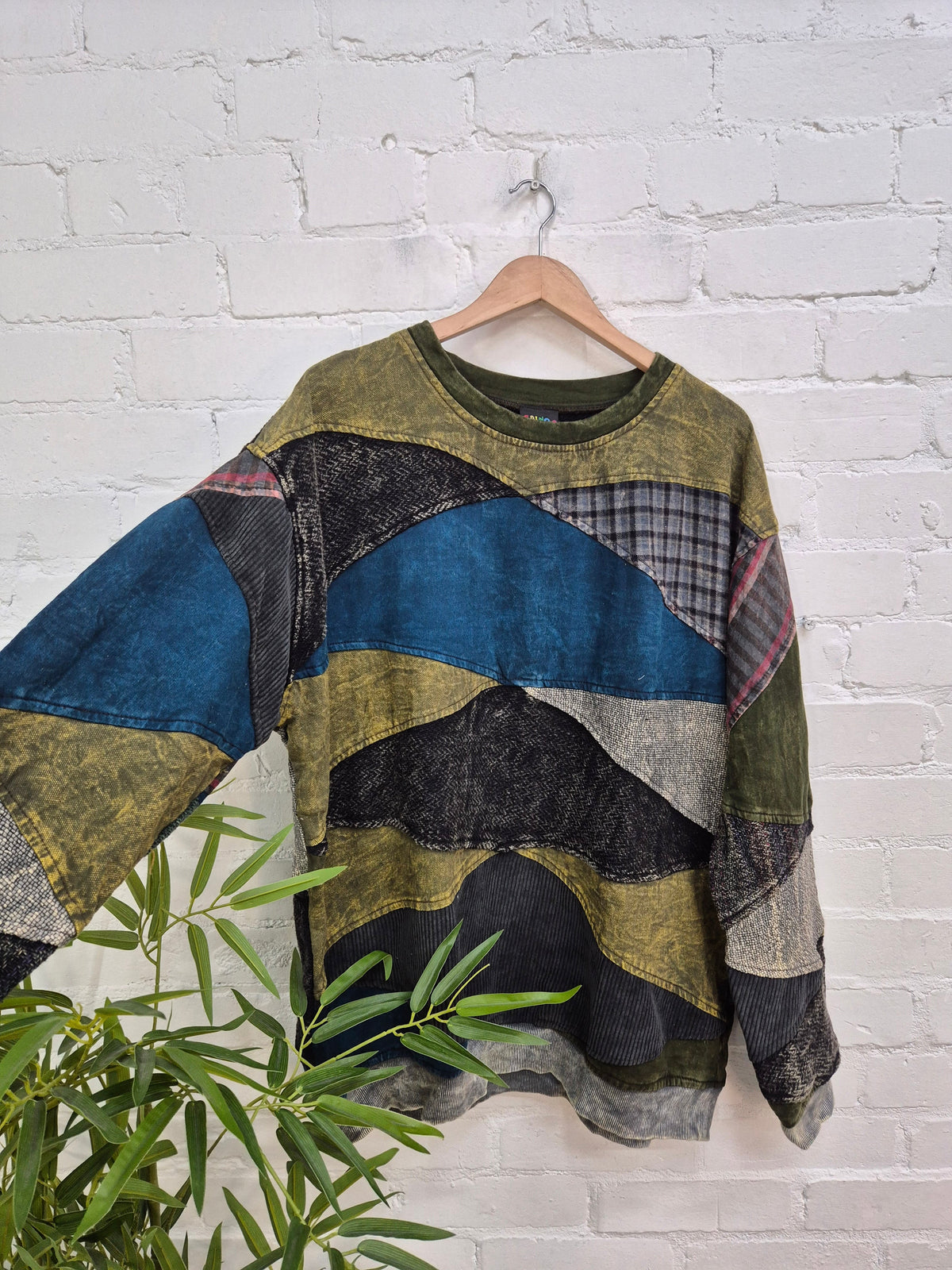 Mixed Patchwork Oversized Jumper