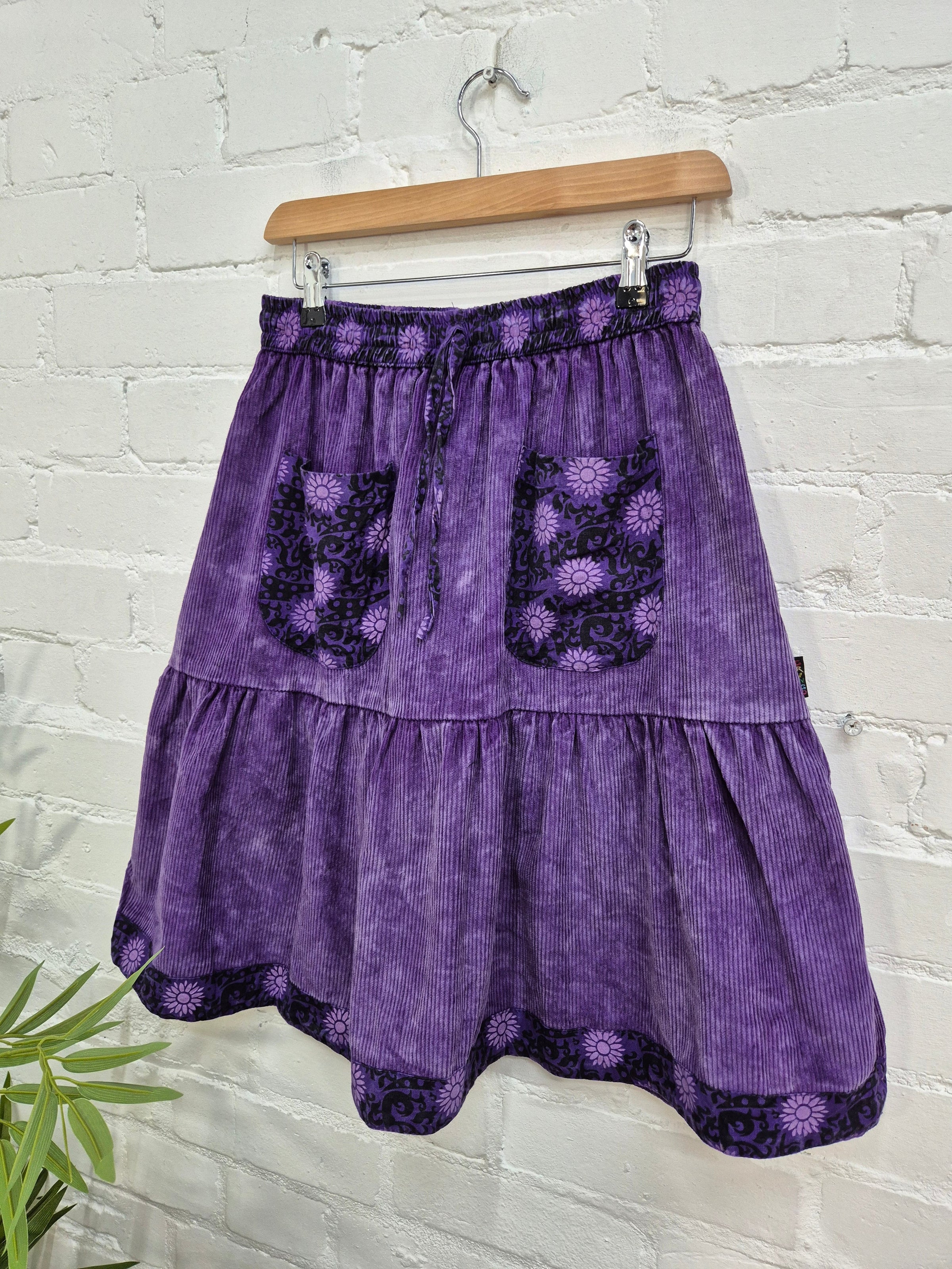 Corduroy Elasticated Midi Skirt