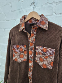 Ladies Corduroy Full Button Shirt