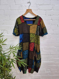 Patchwork Midi Dress