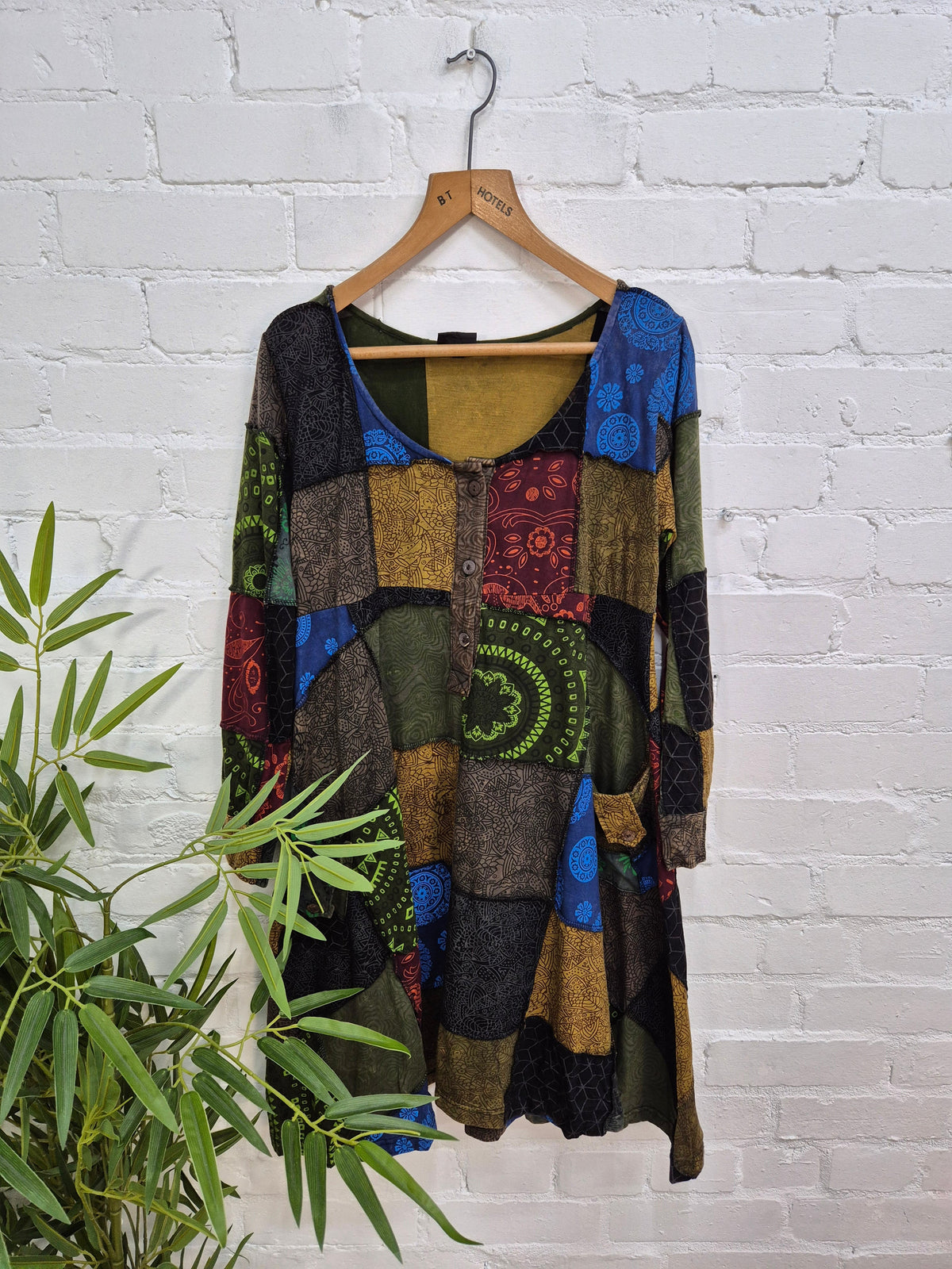 Patchwork Long Sleeve Dress