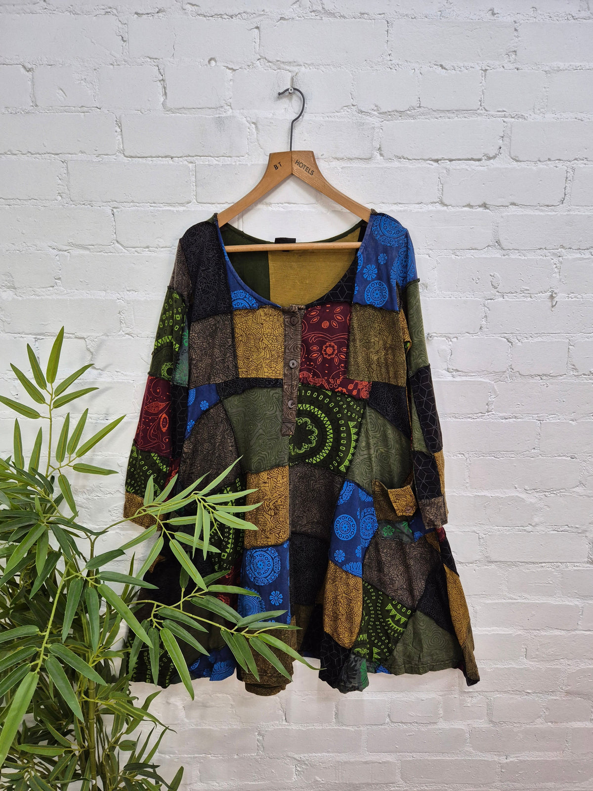 Patchwork Long Sleeve Dress