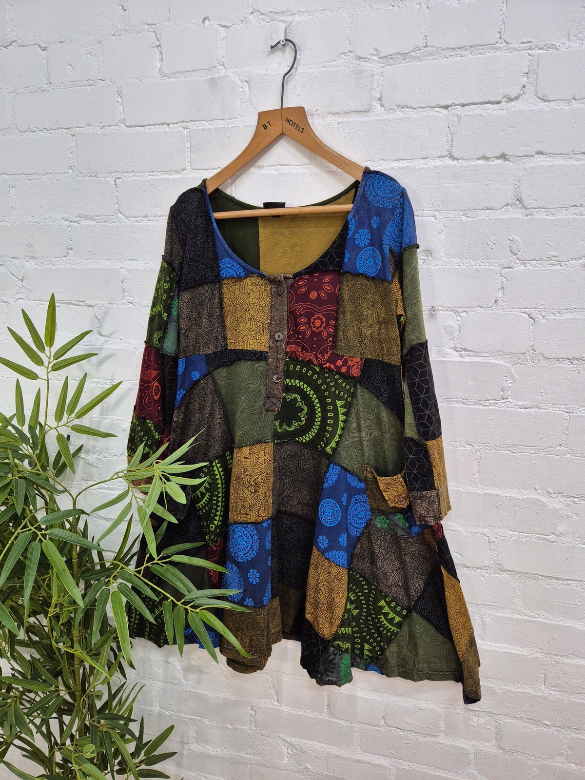 Patchwork Long Sleeve Dress