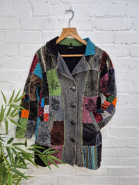Fleece Lined Patchwork Coat