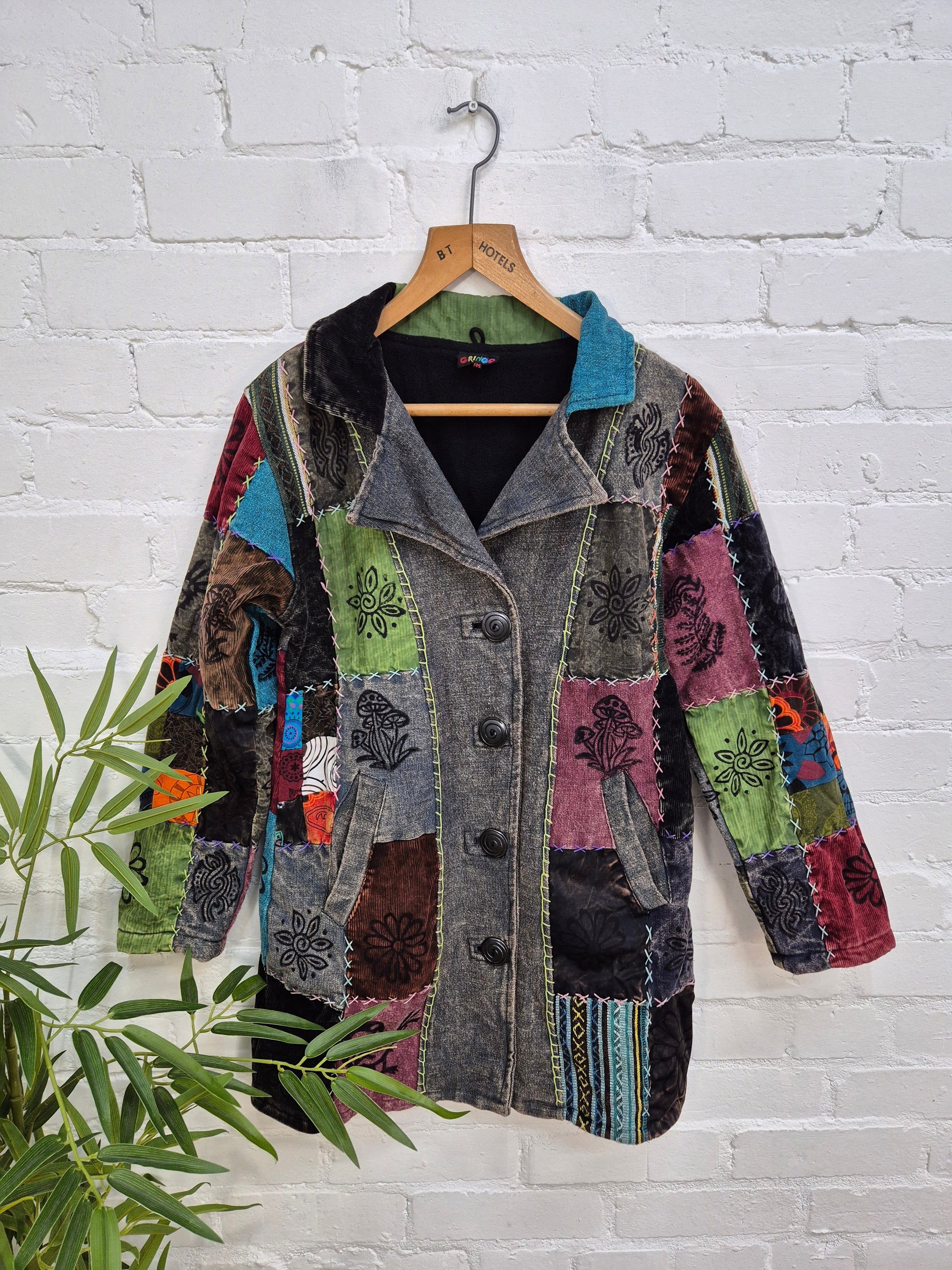 Fleece Lined Patchwork Coat