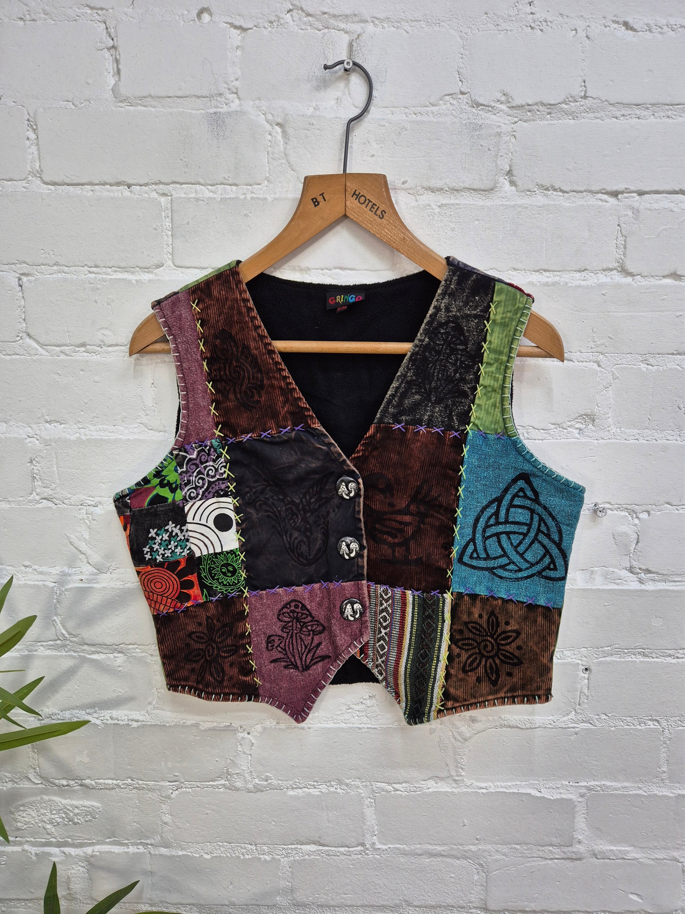 Fleece Lined Patchwork Waistcoat