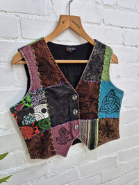 Fleece Lined Patchwork Waistcoat