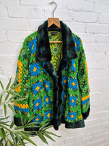 Knitted Fur Trim Short Jacket