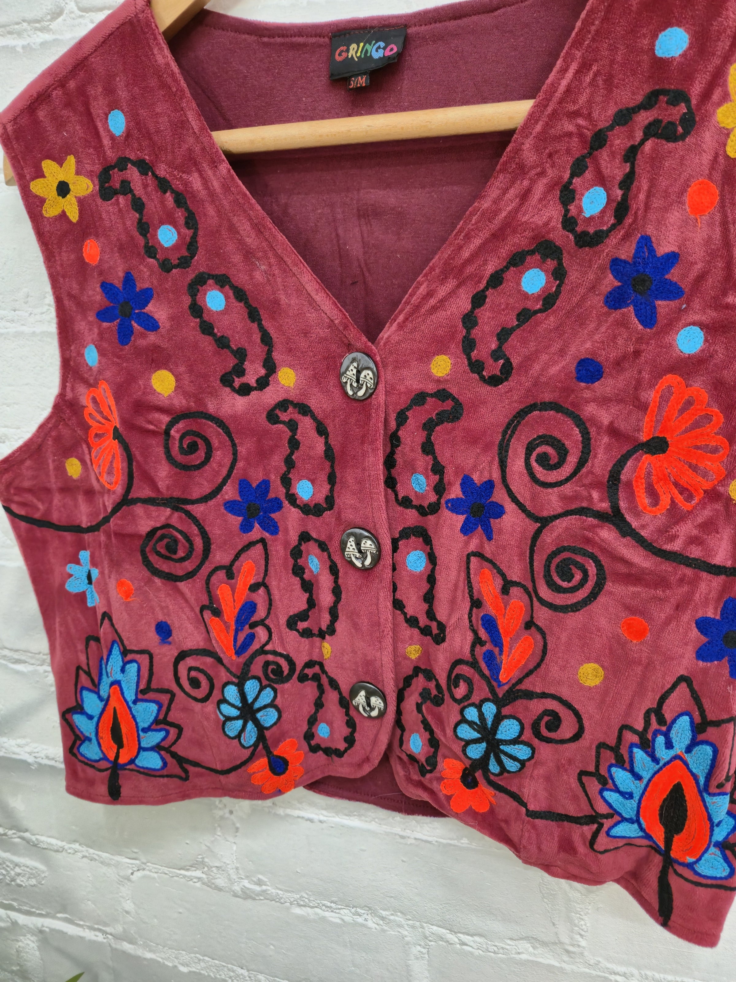 Velvet Embroidered Waistcoat