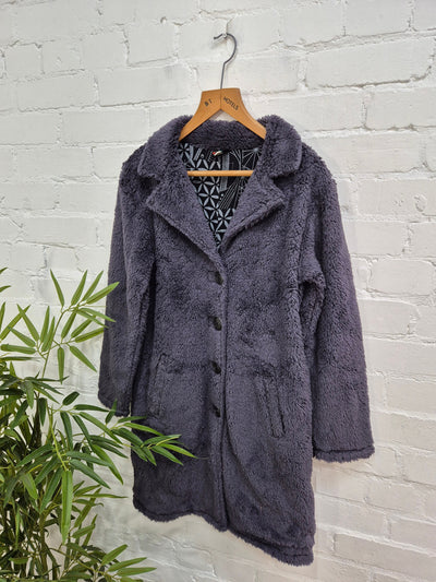 Teddy Bear Long Button Coat