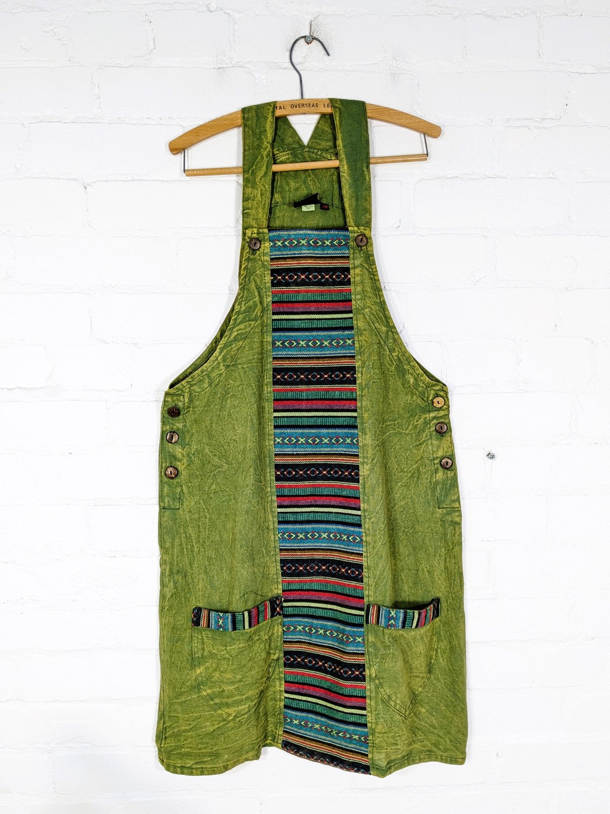 green dungaree dress Short Dungaree Dress – Gringo Fairtrade