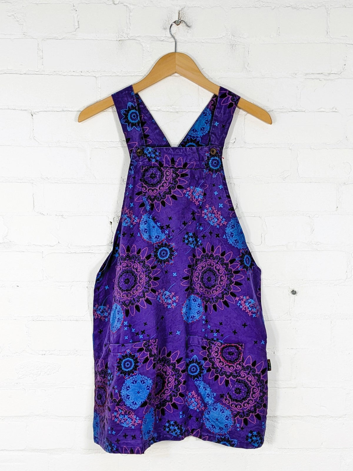 purple dungaree dress Chic Tea Shift Dungaree Dress