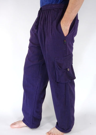 Plain Cargo Cotton Trousers