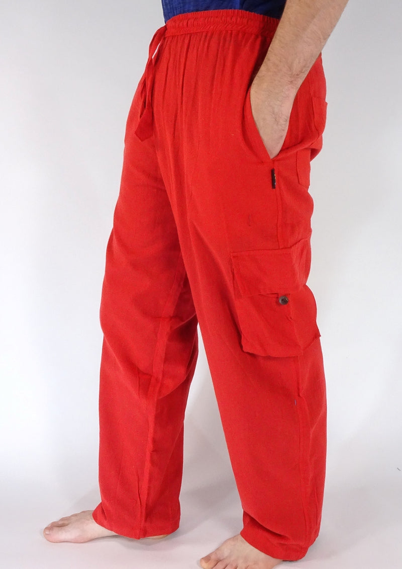 Plain Cargo Cotton Trousers