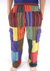 Multi Patchwork Stripe Cargo Pocket Trousers