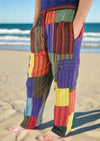 Multi Patchwork Stripe Cargo Pocket Trousers