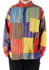 Multi Patchwork Stripe Three Button Shirt
