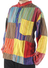 Multi Patchwork Stripe Three Button Shirt