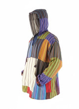 Multi Patchwork Stripe Hooded Top