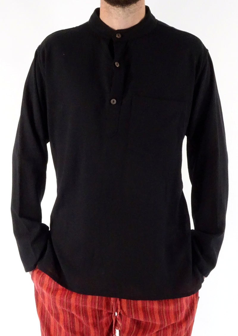 Plain Cotton Three Button Shirt