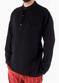 Plain Cotton Three Button Shirt
