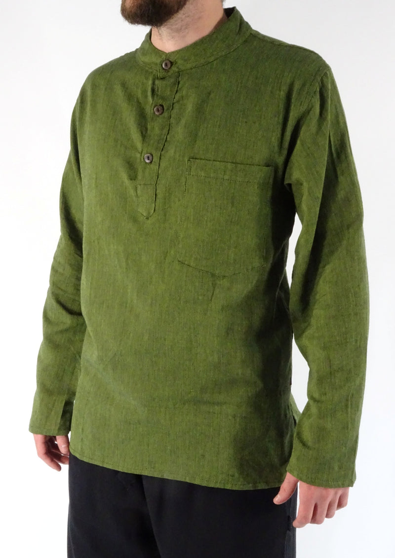 Plain Cotton Three Button Shirt