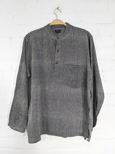 Plain Cotton Three Button Shirt