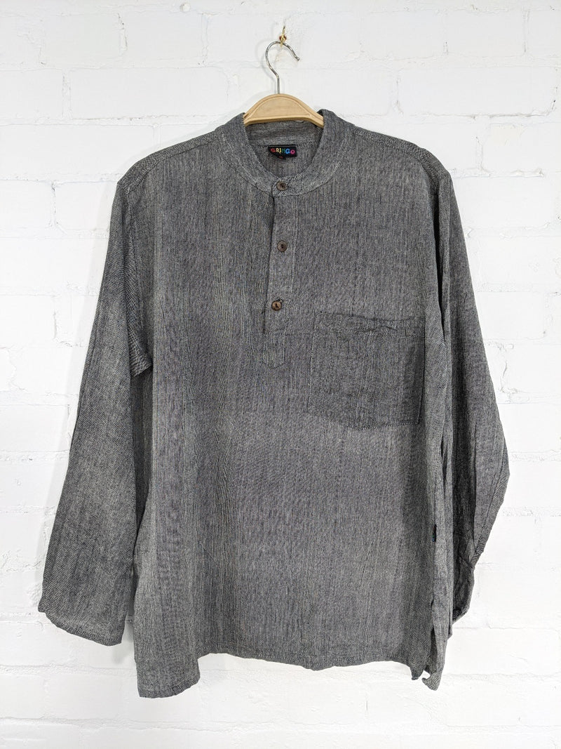 Plain Cotton Three Button Shirt