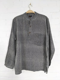 Plain Cotton Three Button Shirt