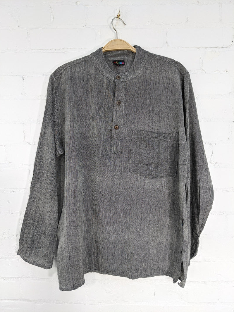 Plain Cotton Three Button Shirt