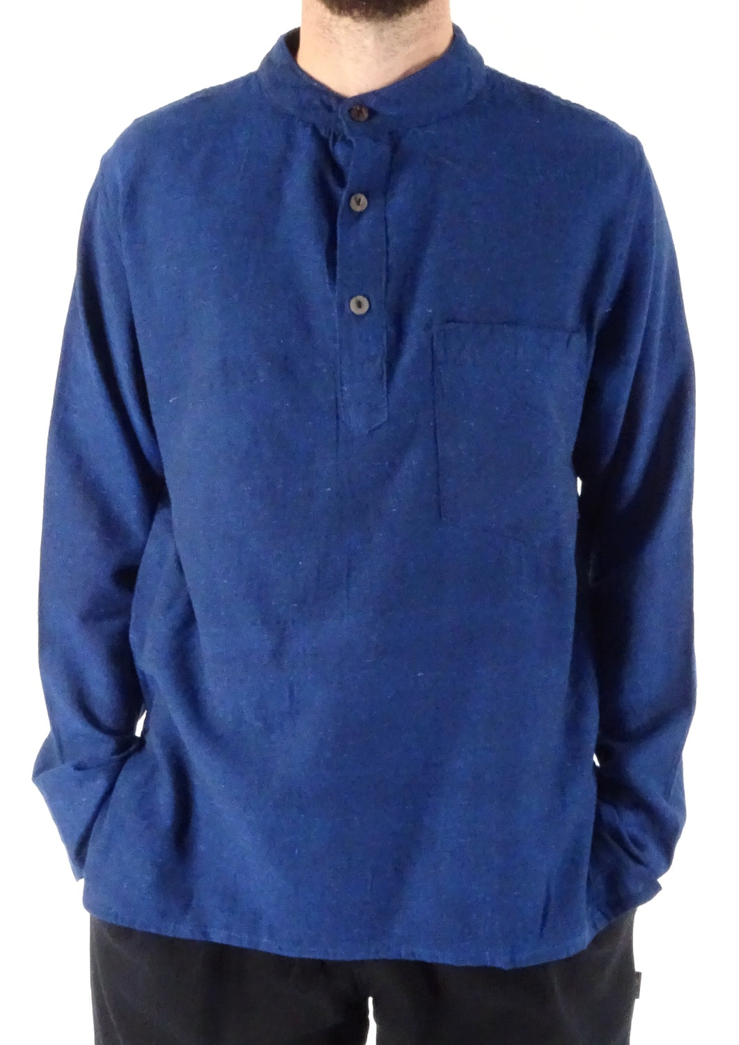 Plain Cotton Three Button Shirt