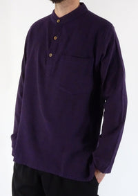 Plain Cotton Three Button Shirt