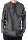 Stripe Cotton Three Button Shirt