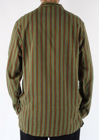 Stripe Cotton Three Button Shirt