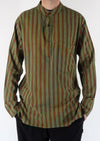 Stripe Cotton Three Button Shirt