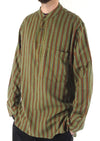 Stripe Cotton Three Button Shirt