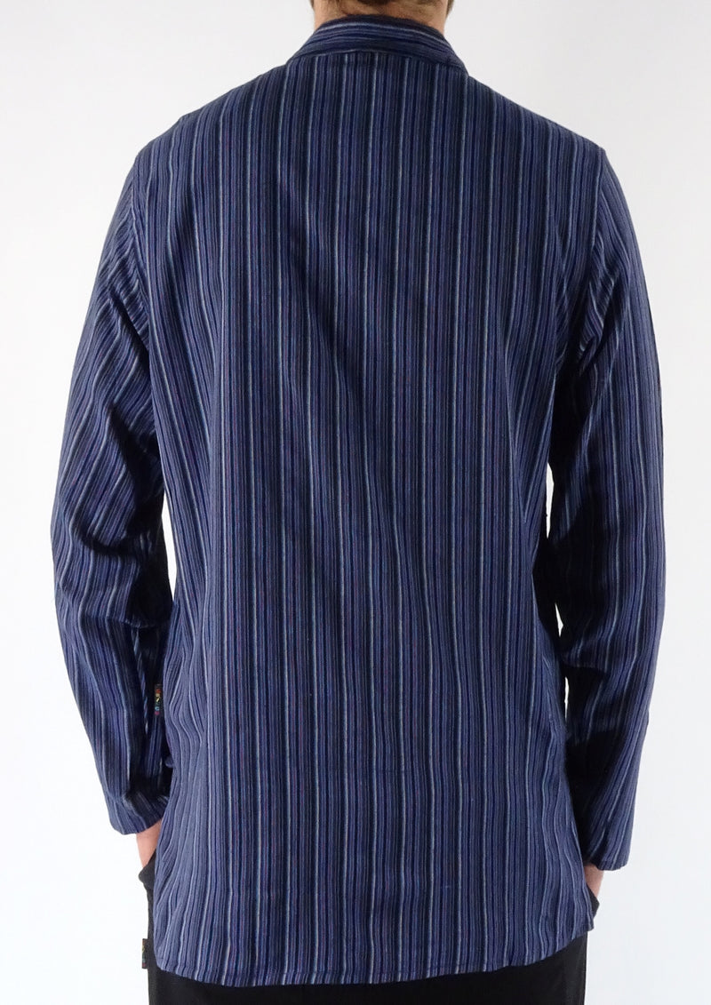 Stripe Cotton Three Button Shirt