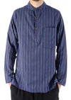 Stripe Cotton Three Button Shirt