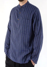 Stripe Cotton Three Button Shirt