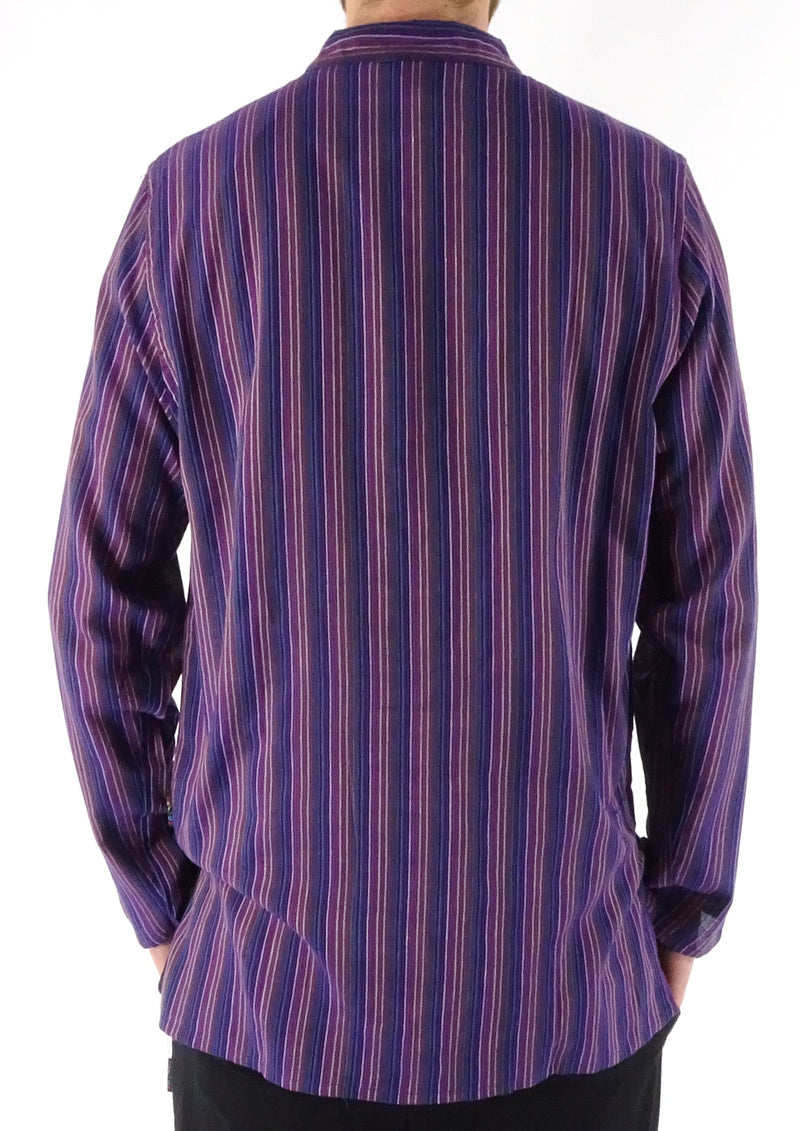 Stripe Cotton Three Button Shirt